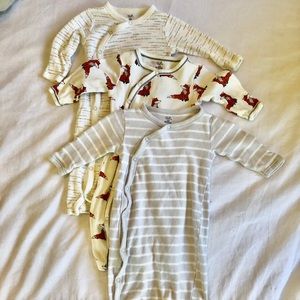 Three Organic Cotton  Pajama Gowns.